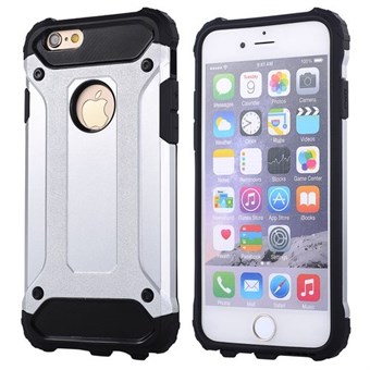 Super kova muovi ja TPU-kuori iPhone 5 / iPhone 5S / iPhone SE 2013:lle - hopea