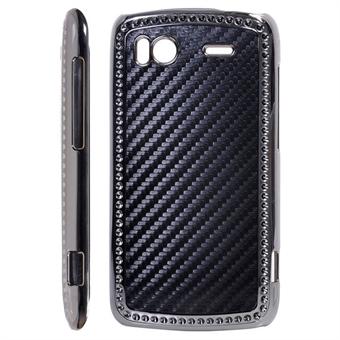 Bling-kansi HTC Sensationille (musta)