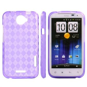 Ruudullinen kansi HTC ONE X (violetti)