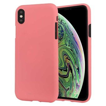 Pehmeä silikonikuori iPhone XS Max -puhelimeen - vaaleanpunainen