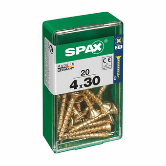 Screw Box SPAX Yellox Puu Litteä pää 20 Kappaletta (4 x 30 mm)