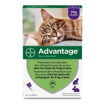 Antiparasiittiset Advantage Kissa Kani +4 Kg 4 osaa 0,8 ml