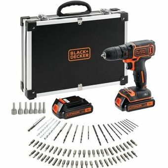 Ruuviväännin Black & Decker BLACK+DECKER BDCDC18BAFC-QW Perceuse-visseuse sans fil, 18 V, Noir/orange