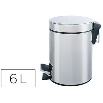 Roskasanko polkimella Q-Connect KF04225 Harmaa Metalli 6 L