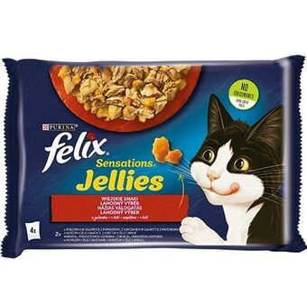 Kissanruoka Purina Felix Sensations Kana Nauta Porkkana Tomaatti 4 x 85 g