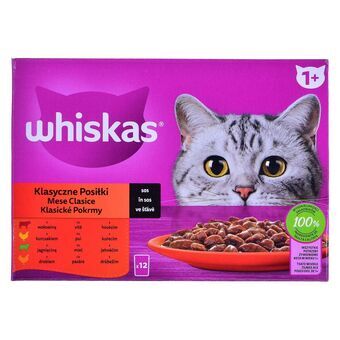 Kissanruoka Whiskas Classic Meals Kana Nauta Karitsa Linnut 12 x 85 g