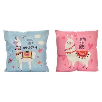 Tyyny DKD Home Decor Sininen Pinkki Polyesteri (45 x 45 cm) (2 pcs)