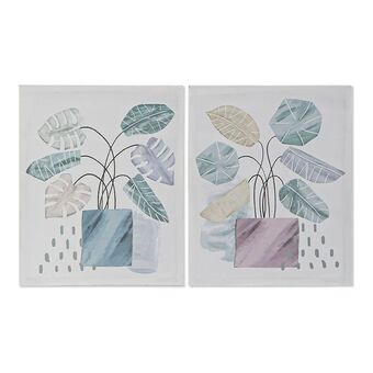 Maalaus DKD Home Decor S3013641 Kangas Kasvi (40 x 1,8 x 50 cm) (2 osaa)