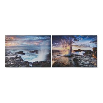 Maalaus DKD Home Decor Sea Kangas Meri ja valtameri (70 x 1,8 x 50 cm) (2 osaa)