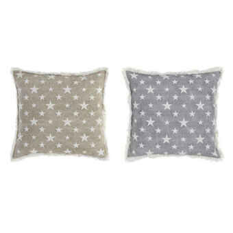 Tyyny DKD Home Decor Polyesteri Puuvilla Tähdet (2 pcs) (45 x 10 x 45 cm)