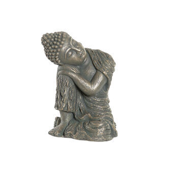 Koristehahmo DKD Home Decor Lasikuitu Kullattu Buddha Tumman harmaa (26 x 25 x 37 cm)