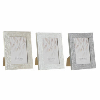 Kuvakehys DKD Home Decor 1 Urban Kristalli Harmaa Beige Valkoinen PS (14,5 x 2 x 19,5 cm) (3 osaa)