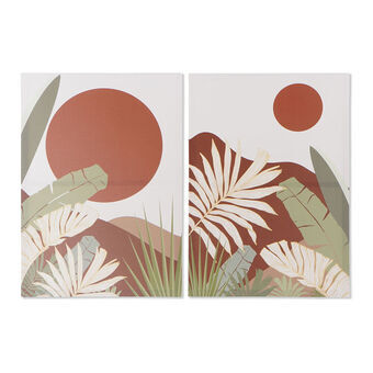 Maalaus DKD Home Decor Tropical (50 x 1,8 x 70 cm) (2 kpl)