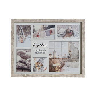 Kuvakehys DKD Home Decor Together Puu Kristalli Luonnollinen Alumiini Vuori Puu MDF (47 x 2,5 x 36 cm) (2 osaa)