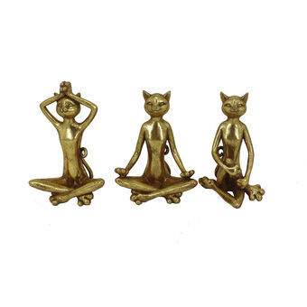 Koristehahmo DKD Home Decor Hartsi Moderni Kissa (3 pcs)