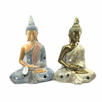 Koristehahmo DKD Home Decor Buddha Hartsi (22.5 x 14.5 x 32.5 cm) (2 pcs)