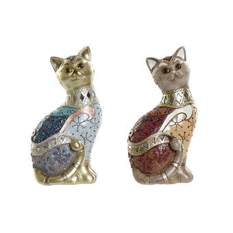 Koristefiguuri DKD Home Decor Resin Cat (9 x 7 x 18,5 cm) (2 kpl)