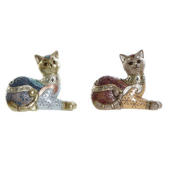 Koristefiguuri DKD Home Decor Resin Cat (17 x 8 x 14 cm) (2 kpl)