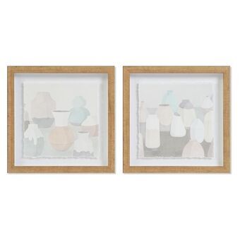 Maalaus DKD Home Decor Maljakko (30 x 3 x 30 cm) (2 osaa)