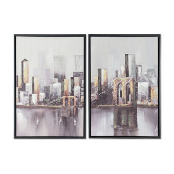 Maalaus DKD Home Decor New York (43 x 3,5 x 63 cm) (2 osaa)