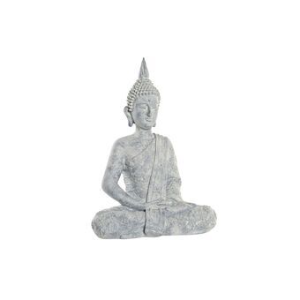 Koristehahmo DKD Home Decor Buddha Hartsi Vaaleanharmaa (28 x 19 x 41 cm)