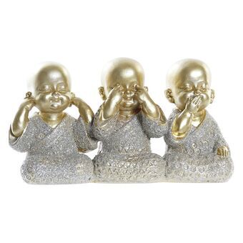 Koristehahmo DKD Home Decor Samppanja Kullattu Buddha Hartsi (16,5 x 5,3 x 9 cm)