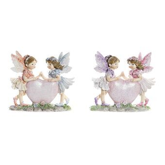 Koristehahmo DKD Home Decor Sininen Pinkki Hartsi Keijukainen Shabby Chic (10,5 x 4,5 x 9,5 cm) (2 osaa)