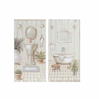 Maalaus DKD Home Decor Kylvyt (15 x 3 x 30 cm) (2 osaa)