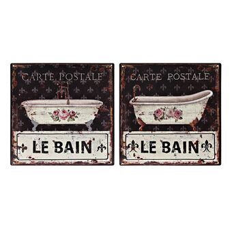 Seinäkoriste DKD Home Decor Le Bain Metalli Perinteinen (2 osaa) (30 x 1 x 30 cm)