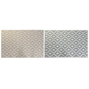 Matto DKD Home Decor Harmaa Beige Valkoinen polypropeeni (2 osaa) (120 x 180 x 1 cm)