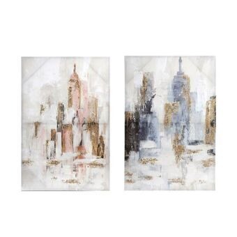 Maalaus DKD Home Decor New York (2 osaa) (90 x 3 x 60 cm)