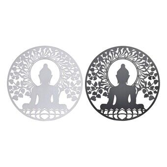 Seinäkoriste DKD Home Decor Metalli Buddha (2 osaa) (60 x 1 x 60 cm)