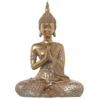 Koristehahmo Alexandra House Living Kullattu Muovinen Buddha 12 x 20 x 27 cm