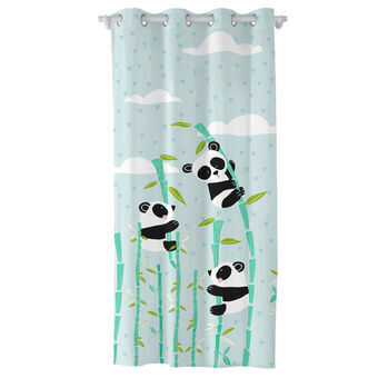 Verho HappyFriday Moshi Moshi Panda Garden Sininen 140 x 265 cm