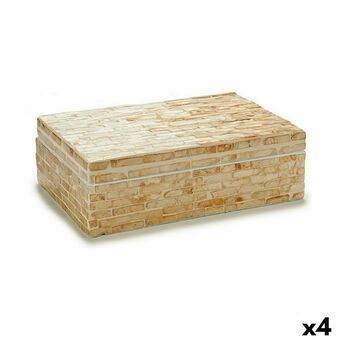 Koristerasia Valkoinen Beige Helmiäinen lastulevy 15 x 7,2 x 25,2 cm (4 osaa)