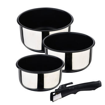 Set of Cookware Bergner Click & Cook Ruostumaton teräs 3 Kappaletta