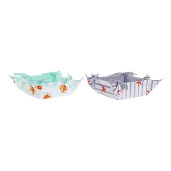 Kori DKD Home Decor Summer Sininen Vihreä Puuvilla (2 pcs)