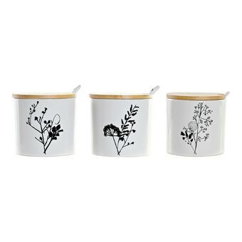 Sokeriastia DKD Home Decor Bambu Kivitavara Perinteinen (3 pcs)