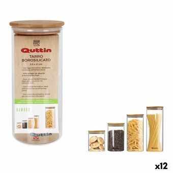 Purkki Quttin Bamboo Borosilikaattilasi Silikoni 1,25 L 10,2 x 22,8 cm (12 osaa) (9,5 x 21 cm)