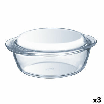 Kannellinen vuoka Pyrex Essentials Läpinäkyvä 2,1 L (3 osaa)