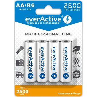 Ladattavat paristot EverActive EVHRL6-2600 2500 mAh 1,2 V