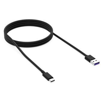 USB A - USB C kaapeli Krux KRX0054 Musta 1,2 m