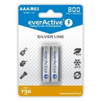 Ladattavat paristot EverActive EVHRL03-800 AAA R03 1,2 V 3.7 V (2 osaa)