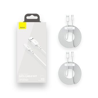 USB A - USB C kaapeli Baseus TZCATZJ-02 Valkoinen 1,5 m (2 osaa)