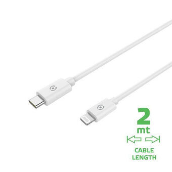 USB-C - Lightning kaapeli Celly USBLIGHTC2MWH Valkoinen 2 m