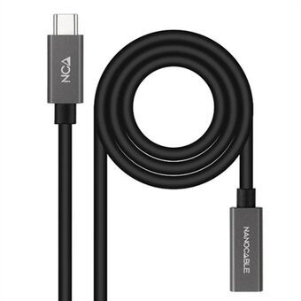 USB-C jatkojohto NANOCABLE 10.01.4400 Musta 50 cm