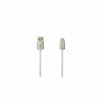 USB A - USB C kaapeli DCU 391156 Hopeinen (1 m)