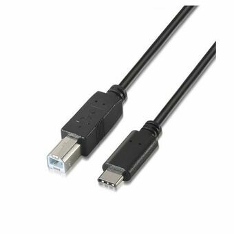 USB-C - USB B kaapeli Aisens A107-0053 1 m Musta