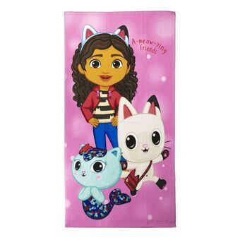 Rantapyyhe Gabby\'s Dollhouse Pinkki 70 x 140 cm