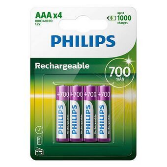 Ladattavat paristot Philips R03B4A70/10 700 mAh 1,2 V